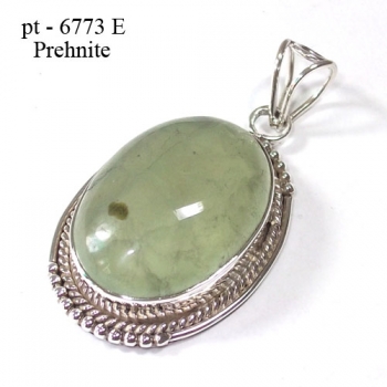 925 silver prehnite gemstone pendant